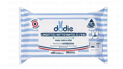 DODIE: Lingettes nettoyantes à l’eau (x50)