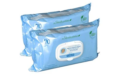 Lot de 2 Klorane Bébé Lingette Nettoyante Douceur 2*70