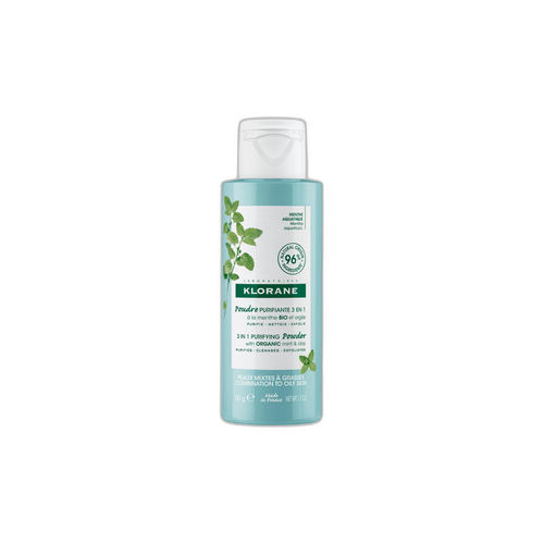 Image Klorane Poudre Purifiante 3 en 1 - à la Menthe aquatique BIO 50 g