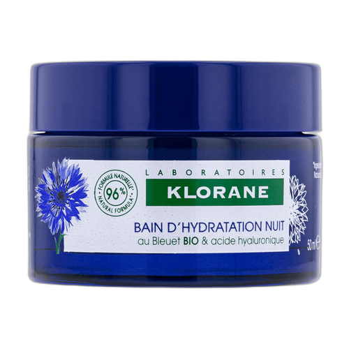 Image Klorane - Bleuet - Bain d’Hydratation Nuit au Bleuet BIO et acide hyaluronique - Visage et yeux 50 ml