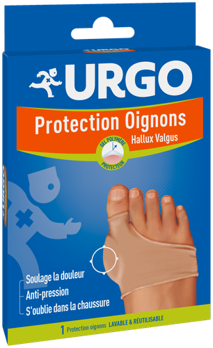 Image Urgo - Chausson Protection Oignons - Gel polymère anti-pression - Soulage la douleur - 1 chausson