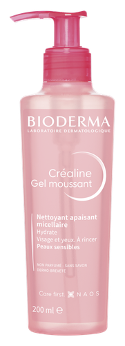 Bioderma Crealine Gel Moussant nettoyant visage doux peaux sensibles à intolérantes